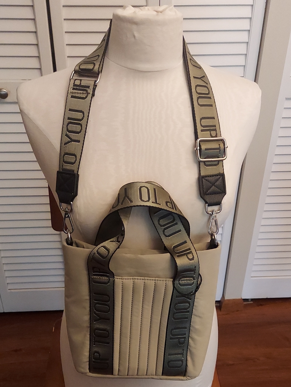ZARA Cream Nylon "UP TO YOU" Convertible Bag